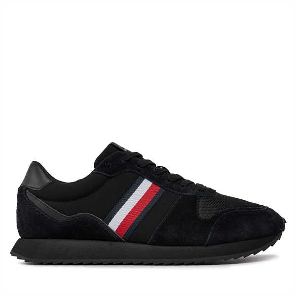 Sneakersy Tommy Hilfiger Runner Evo Mix Ess FM0FM04886 Čierna