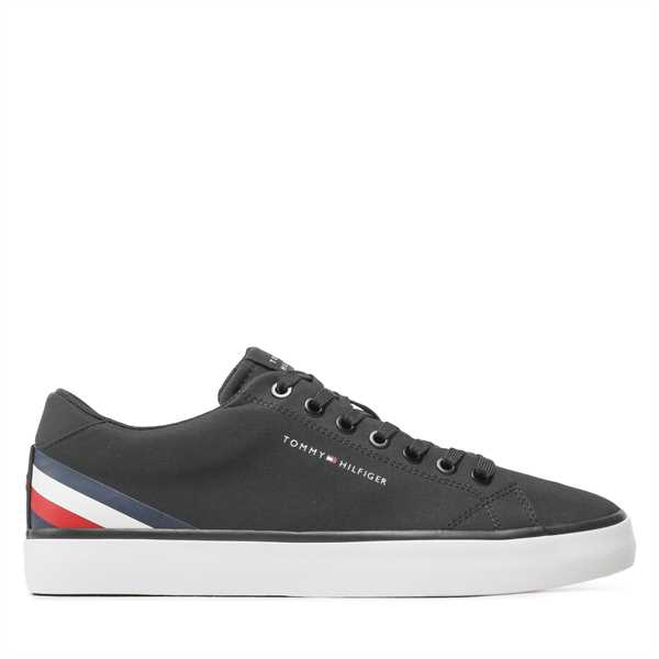 Sneakersy Tommy Hilfiger Hi Vulc Core Low Stripes FM0FM04735 Čierna