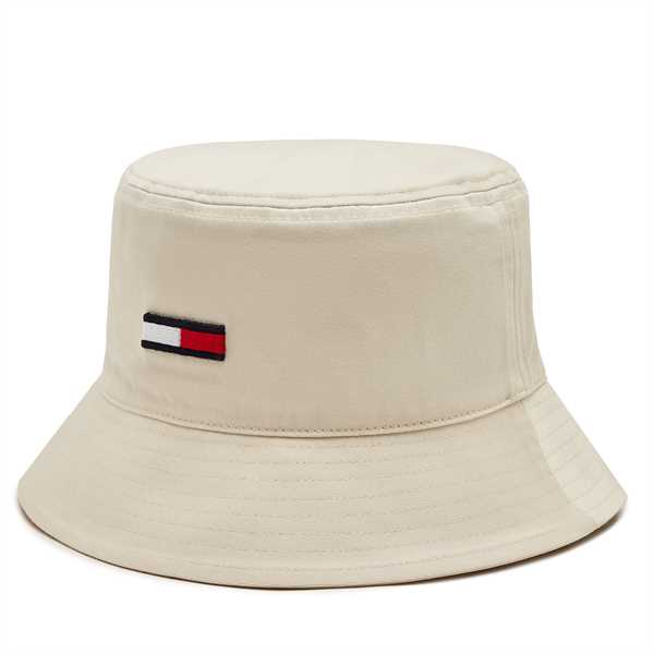 Klobúk Tommy Jeans Tjm Elongated Flag Bucket Hat AM0AM11697 Écru