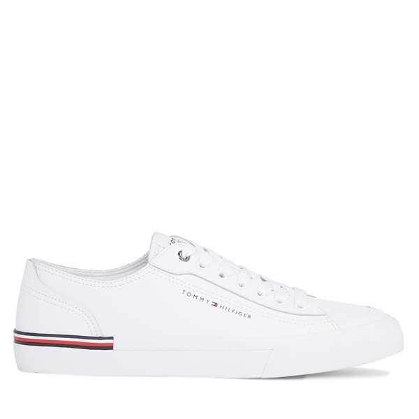 Sneakersy Tommy Hilfiger Corporate Vulc Leather FM0FM04953 Biela