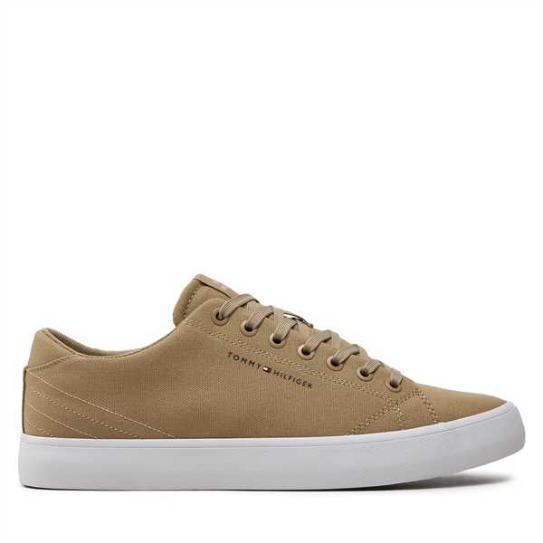 Tenisky Tommy Hilfiger Th Hi Vulc Low Canvas FM0FM04882 Béžová