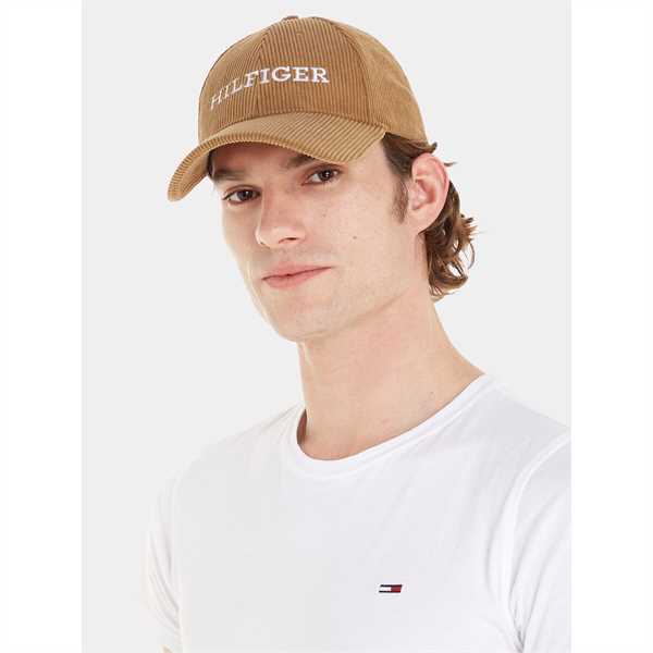 Šiltovka Tommy Hilfiger Monotype Cordoroy Cap AM0AM11990 Béžová