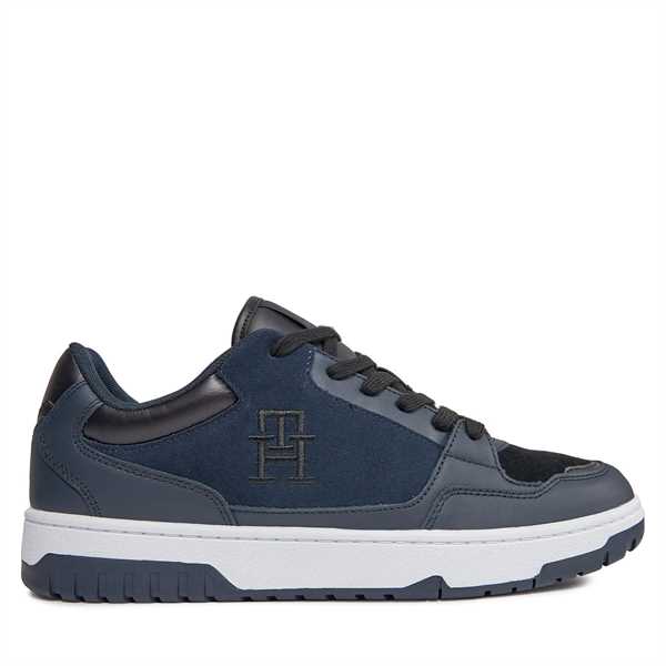 Sneakersy Tommy Hilfiger Th Basket Street Suede Mix FM0FM04873 Modrá