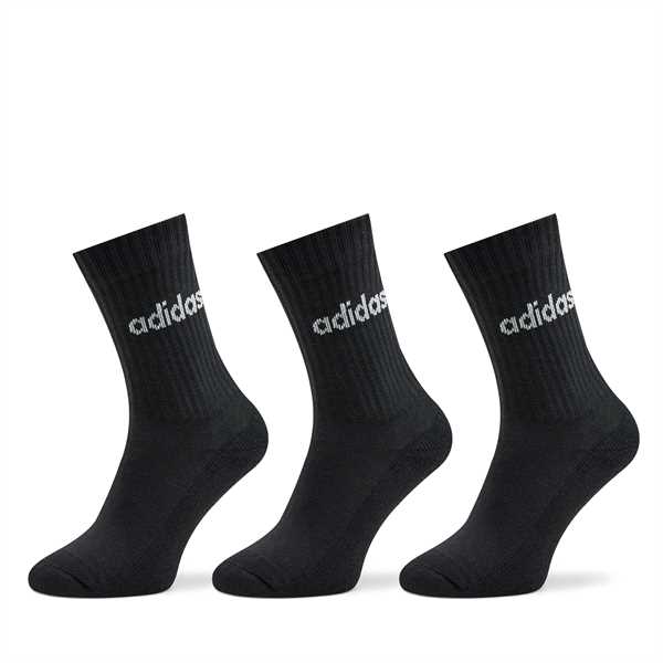 Ponožky Vysoké Unisex adidas Linear Crew Cushioned Socks 3 Pairs IC1301 Čierna