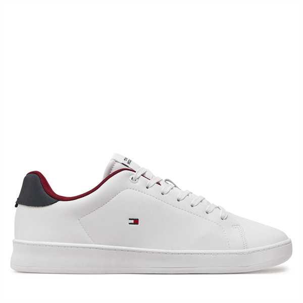 Sneakersy Tommy Hilfiger Court Cupsole Leather Flag FM0FM05451 Biela