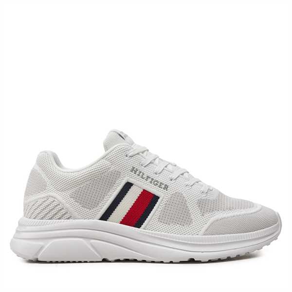 Sneakersy Tommy Hilfiger Modern Runner Knit Evo Ess FM0FM05245 Biela