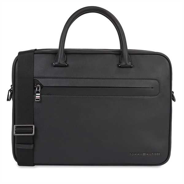 Taška na laptop Tommy Hilfiger Th Modern Pu Computer Bag AM0AM12232 Čierna