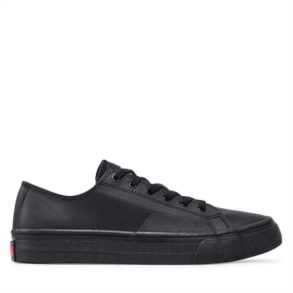 Tenisky Tommy Jeans Leather Vulc EM0EM01047 Čierna