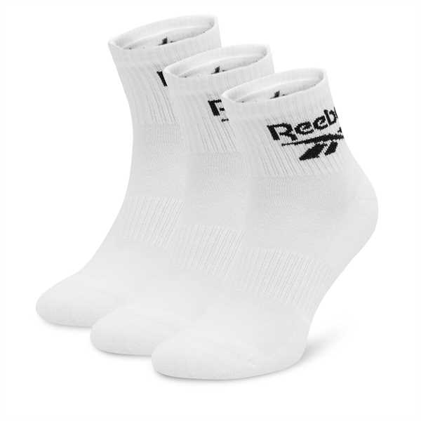 Súprava 3 párov vysokých ponožiek unisex Reebok R0427-SS24 (3-pack) Biela