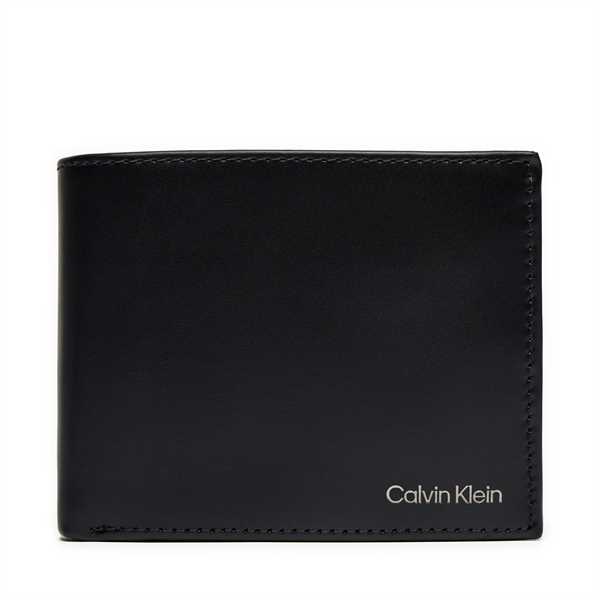 Veľká pánska peňaženka Calvin Klein Ck Smooth Trifold 10Cc W/Coi K50K512078 Čierna