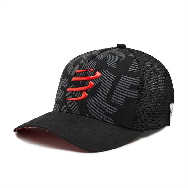 Šiltovka Compressport Trucker Cap CU00008B_990 Čierna