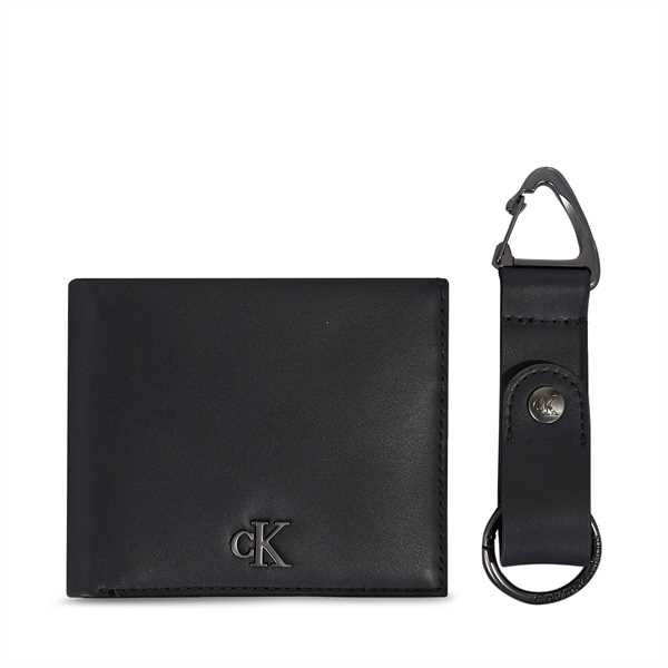 Sada peňaženka a kľúčenka Calvin Klein Jeans Gifting Bifold/Keyfob K50K511201 Čierna