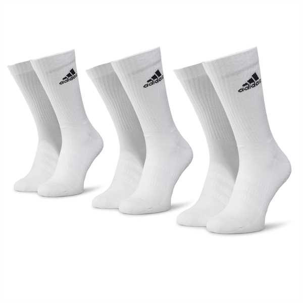 Súprava 3 párov vysokých ponožiek unisex adidas Cush Crw 3PP DZ9356 Biela