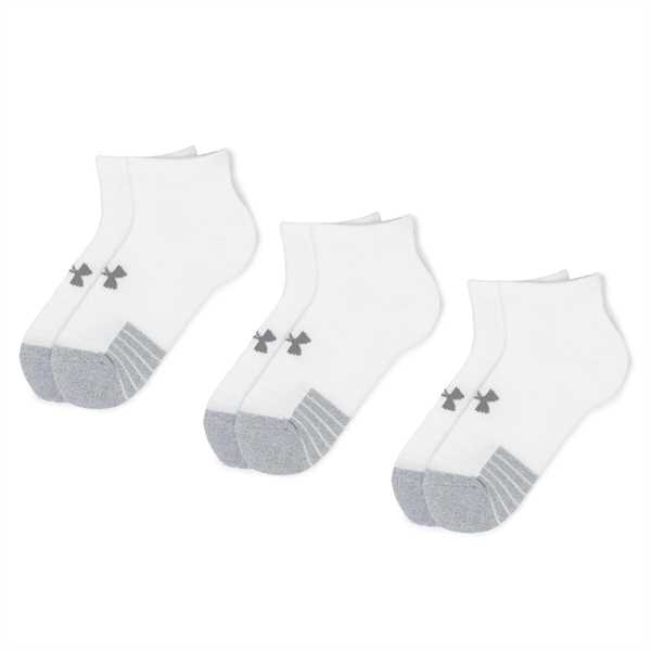 Súprava 3 párov kotníkových ponožiek unisex Under Armour Heatgear Lo Cut Sock 1346753-100 Biela