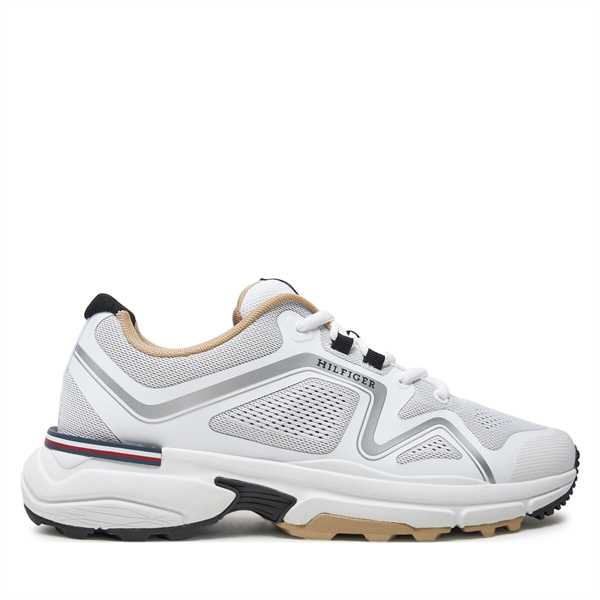 Sneakersy Tommy Hilfiger M Runner Tech Knit FM0FM05109 Biela