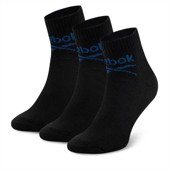 Súprava 3 párov vysokých ponožiek unisex Reebok R0255-SS24 (3-pack) Čierna