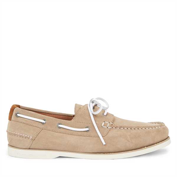 Mokasíny Tommy Hilfiger Th Boat Shoe Core Suede FM0FM04505 Béžová