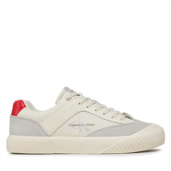 Sneakersy Calvin Klein Jeans Skater Vulc Low Mix Mg Btw YM0YM00916 Béžová