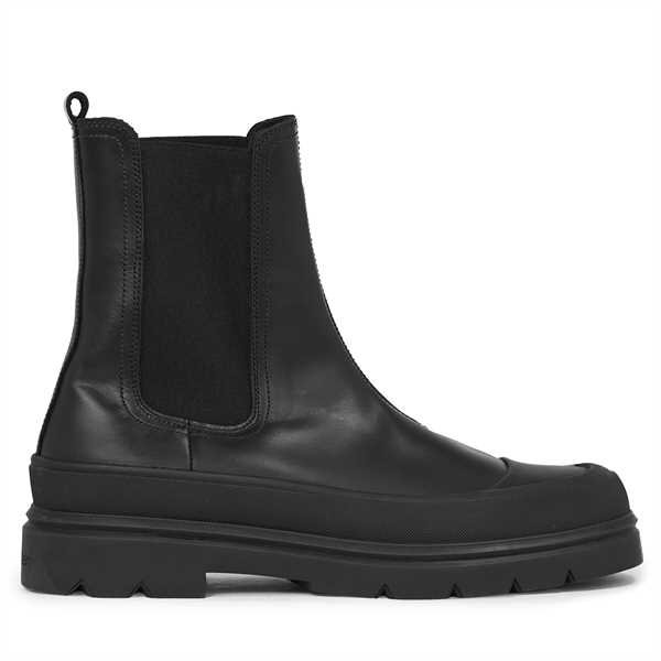 Členková obuv s elastickým prvkom Calvin Klein Chelsea Boot High HM0HM01215 Čierna