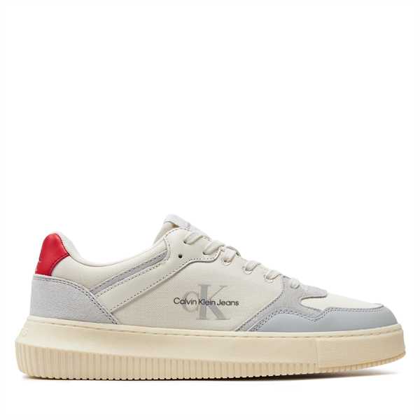 Sneakersy Calvin Klein Jeans Chunky Cupsole Mix Ml Btw YM0YM00907 Écru