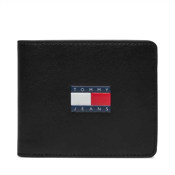 Veľká pánska peňaženka Tommy Jeans Tjm Archive Leather Cc Wallet AM0AM12440 Čierna