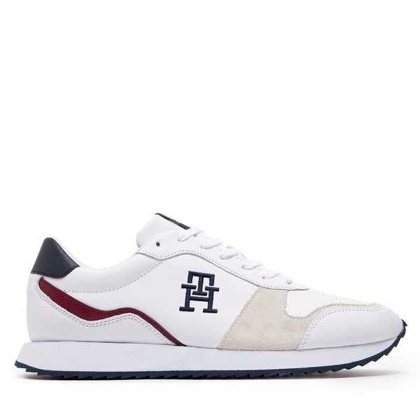 Sneakersy Tommy Hilfiger Runner Evo Lth Mix FM0FM04959 Biela