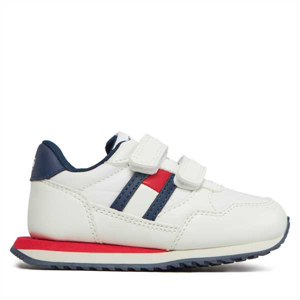 Sneakersy Tommy Hilfiger Flag Low Cut Velcro Sneaker T1B9-33129-0208 M Biela