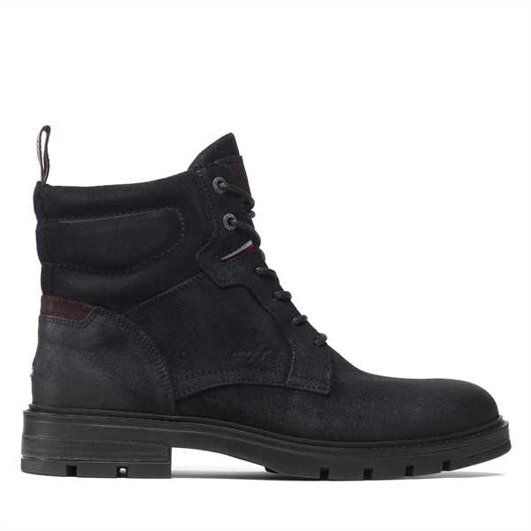 Čižmy Tommy Hilfiger Elevated Padded Suede Boot FM0FM03778 Tmavomodrá