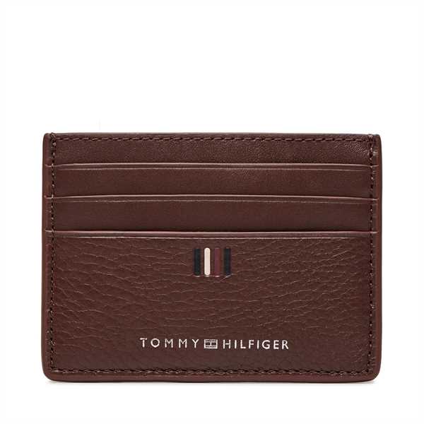 Puzdro na kreditné karty Tommy Hilfiger Th Central Cc Holder AM0AM11858 Hnedá